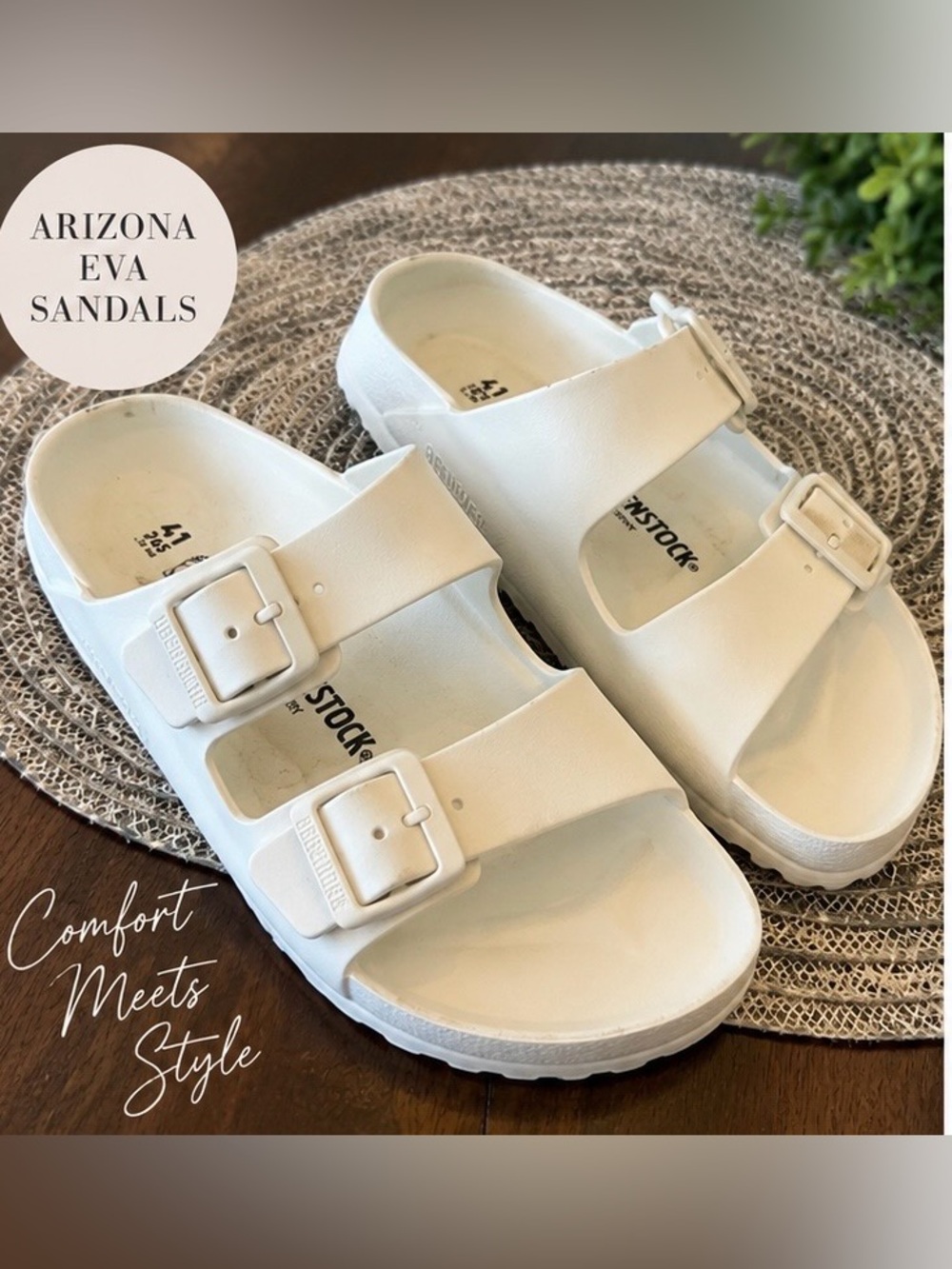 BIRKENSTOCK ARIZONA EVA SANDALS WHITE. (Men8/women10) EU41